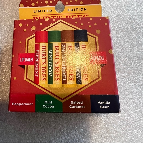 Burt's Bees limited edition 4 Lip Balms Stocking Stuffers Products,(4 Pack) - Picture 3 of 5